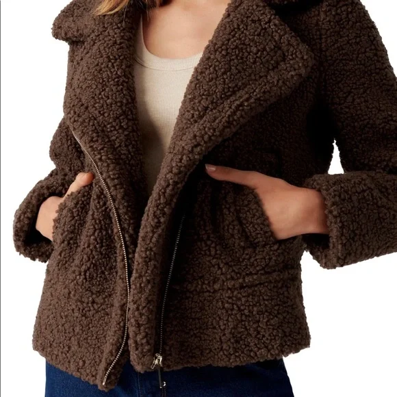 Brand New Borg Brown Jacket - Picture 3 of 6